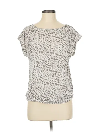 Pre-owned Ann Taylor Loft Short Sleeve T-shirt In Silver