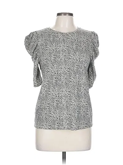 Pre-owned Ann Taylor Loft Short Sleeve T-shirt In Silver