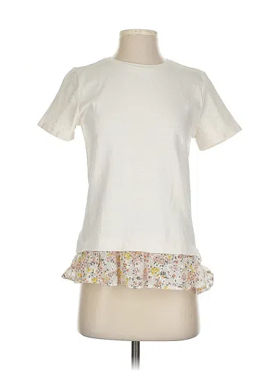 Pre-owned Ann Taylor Loft Short Sleeve T-shirt In White