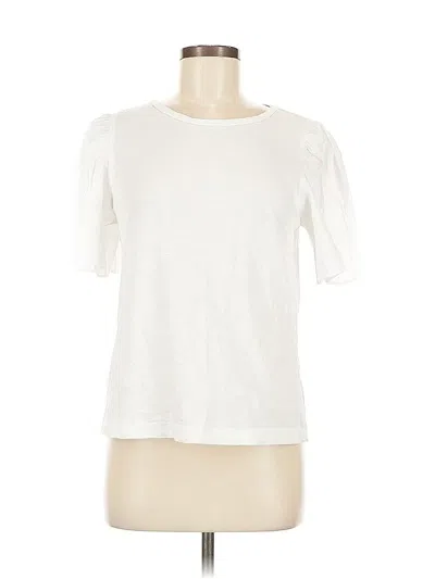 Pre-owned Ann Taylor Loft Short Sleeve T-shirt In White
