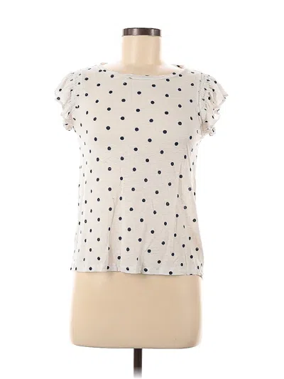 Pre-owned Ann Taylor Loft Short Sleeve T-shirt In White