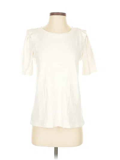 Pre-owned Ann Taylor Loft Short Sleeve T-shirt In White