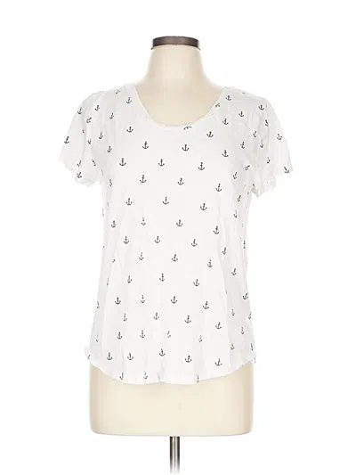Pre-owned Ann Taylor Loft Short Sleeve T-shirt In White