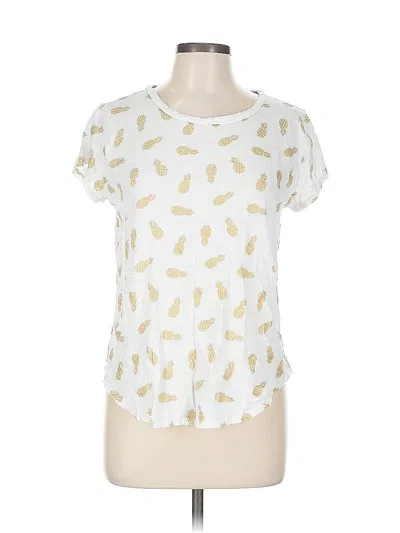 Pre-owned Ann Taylor Loft Short Sleeve T-shirt In White