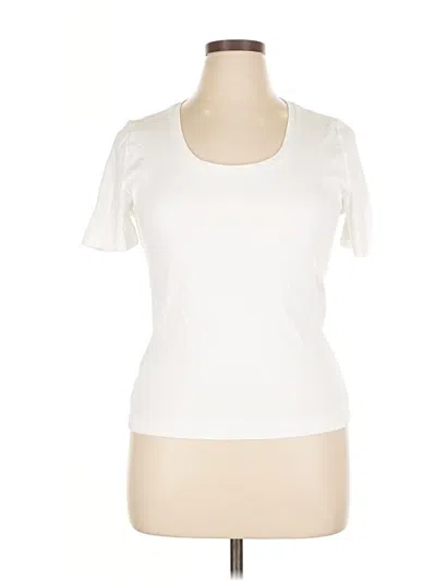 Pre-owned Ann Taylor Loft Short Sleeve T-shirt In White