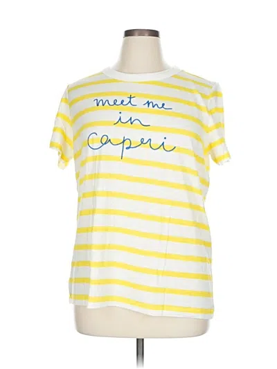 Pre-owned Ann Taylor Loft Short Sleeve T-shirt In Yellow
