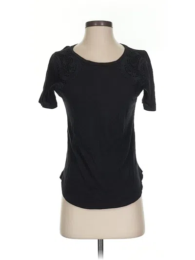 Pre-owned Ann Taylor Loft Short Sleeve Top Black Scoop Neck Tops