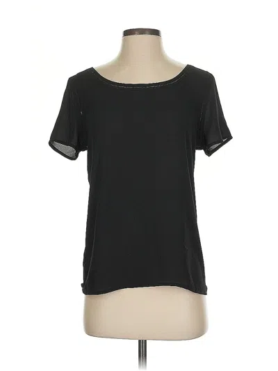 Pre-owned Ann Taylor Loft Short Sleeve Top Black Scoop Neck Tops