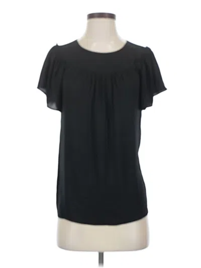 Pre-owned Ann Taylor Loft Short Sleeve Top Black Scoop Neck Tops