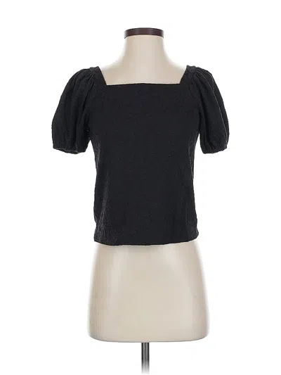 Pre-owned Ann Taylor Loft Short Sleeve Top Black Square Neckline Tops