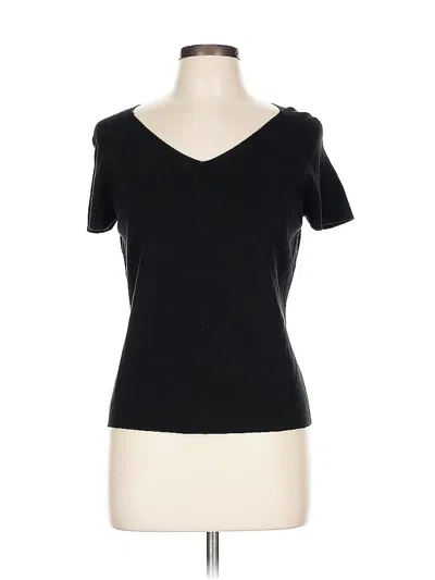 Pre-owned Ann Taylor Loft Short Sleeve Top Black Sweetheart Neckline Tops