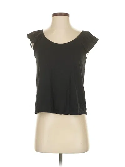Pre-owned Ann Taylor Loft Short Sleeve Top Black Sweetheart Neckline Tops
