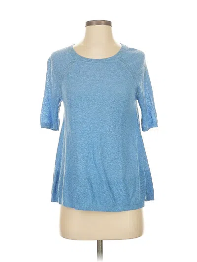 Pre-owned Ann Taylor Loft Short Sleeve Top Blue Crew Neck Tops
