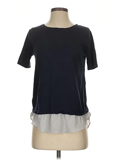 Ann Taylor Loft Short Sleeve Top Blue Crew Neck Tops