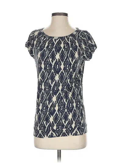 Pre-owned Ann Taylor Loft Short Sleeve Top Blue Square Neckline Tops