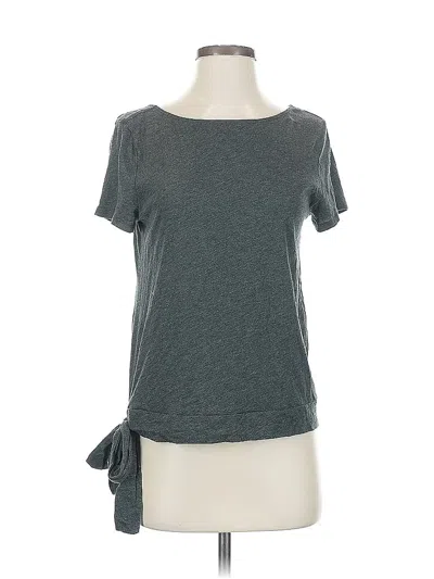 Pre-owned Ann Taylor Loft Short Sleeve Top Gray Boatneck Tops