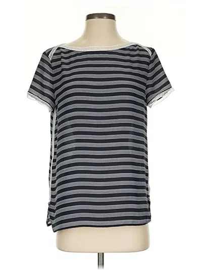 Pre-owned Ann Taylor Loft Short Sleeve Top Gray Boatneck Tops