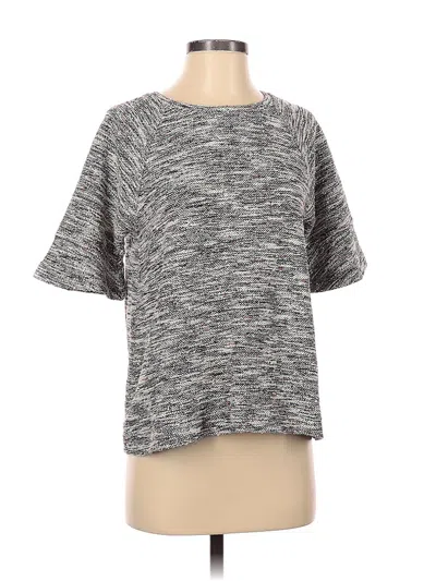 Pre-owned Ann Taylor Loft Short Sleeve Top Gray Crew Neck Tops