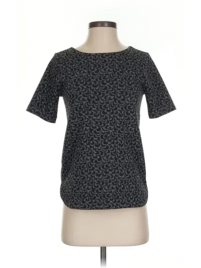 Pre-owned Ann Taylor Loft Short Sleeve Top Gray Crew Neck Tops