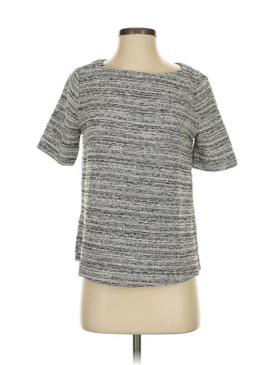 Pre-owned Ann Taylor Loft Short Sleeve Top Gray Crew Neck Tops