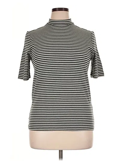 Ann Taylor Loft Short Sleeve Top Gray Mock Neckline Tops
