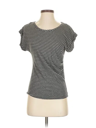 Pre-owned Ann Taylor Loft Short Sleeve Top Gray Scoop Neck Tops