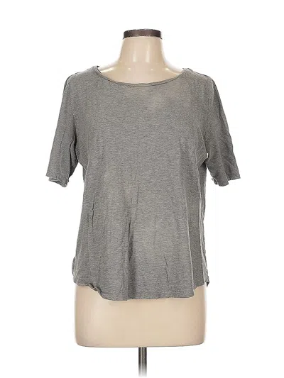 Pre-owned Ann Taylor Loft Short Sleeve Top Gray Scoop Neck Tops
