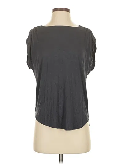 Ann Taylor Loft Short Sleeve Top Gray Scoop Neck Tops