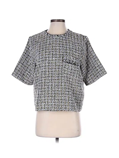 Ann Taylor Loft Short Sleeve Top Gray Square Neckline Tops