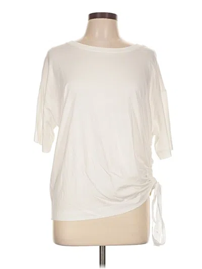 Ann Taylor Loft Short Sleeve Top Ivory Boatneck Tops
