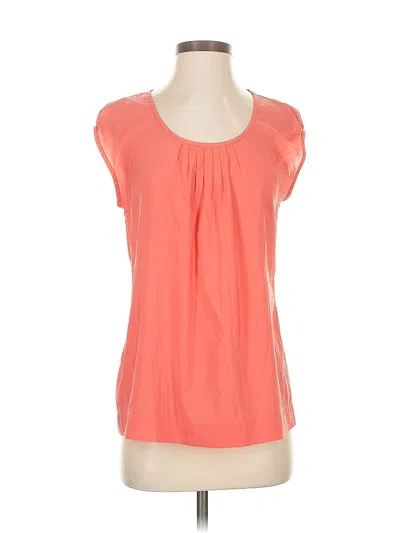 Pre-owned Ann Taylor Loft Short Sleeve Top Orange Scoop Neck Tops
