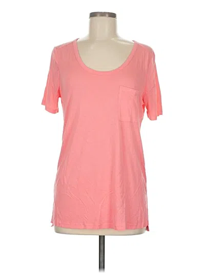 Ann Taylor Loft Short Sleeve Top Pink Scoop Neck Tops