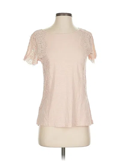 Pre-owned Ann Taylor Loft Short Sleeve Top Pink Sweetheart Neckline Tops