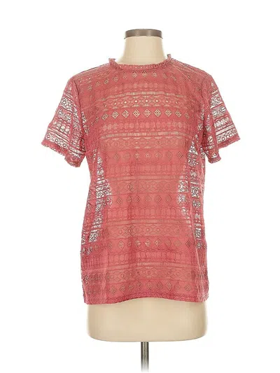 Pre-owned Ann Taylor Loft Short Sleeve Top Red Crew Neck Tops