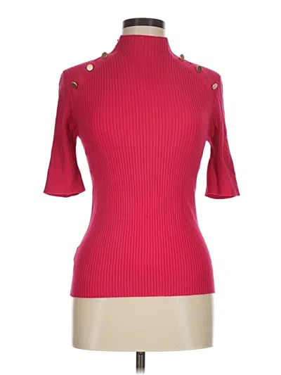Ann Taylor Loft Short Sleeve Top Red Turtleneck Tops