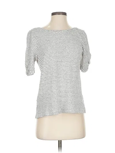 Pre-owned Ann Taylor Loft Short Sleeve Top White Boatneck Tops