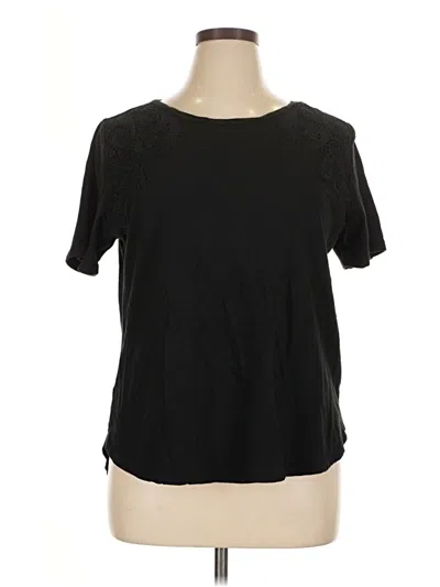 Pre-owned Ann Taylor Loft Short Sleeve T-shirt In Black