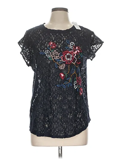 Ann Taylor Loft Short Sleeve T-shirt In Black