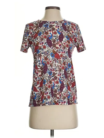 Pre-owned Ann Taylor Loft Short Sleeve T-shirt In Burgundy