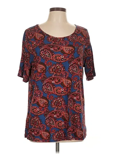 Pre-owned Ann Taylor Loft Short Sleeve T-shirt In Burgundy