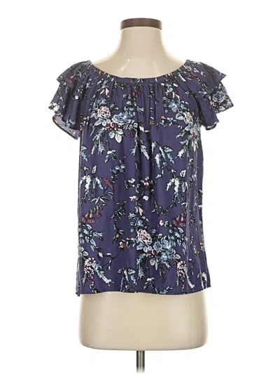 Pre-owned Ann Taylor Loft Short Sleeve T-shirt In Purple