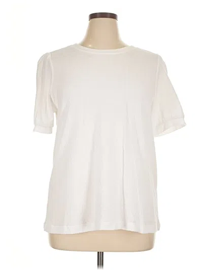Pre-owned Ann Taylor Loft Short Sleeve T-shirt In White