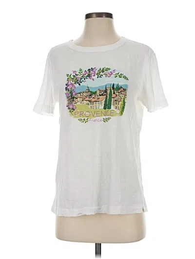 Pre-owned Ann Taylor Loft Short Sleeve T-shirt In White