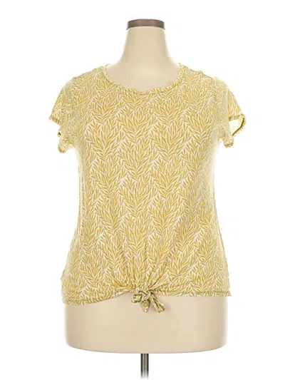 Pre-owned Ann Taylor Loft Short Sleeve T-shirt In Yellow