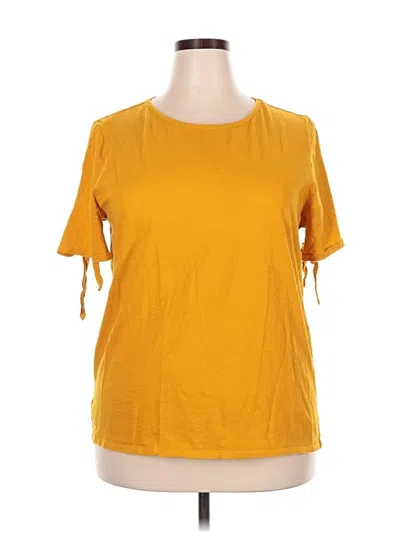 Pre-owned Ann Taylor Loft Short Sleeve T-shirt In Yellow
