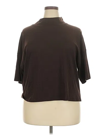 Pre-owned Ann Taylor Loft Short Sleeve Turtleneck In Brown