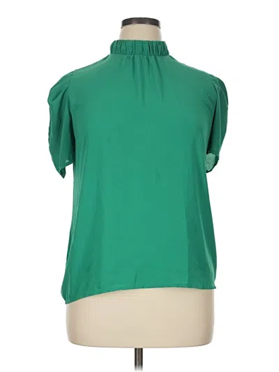 Pre-owned Ann Taylor Loft Short Sleeve Turtleneck In Green
