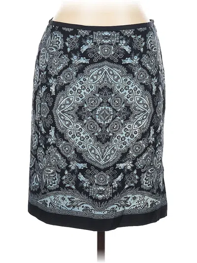 Pre-owned Ann Taylor Loft Silk Skirt In Blue