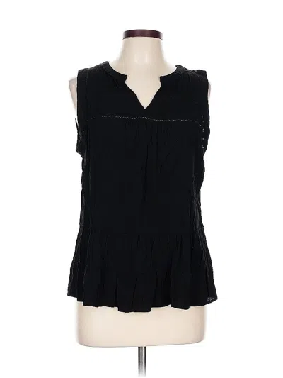 Pre-owned Ann Taylor Loft Sleeveless Blouse In Black