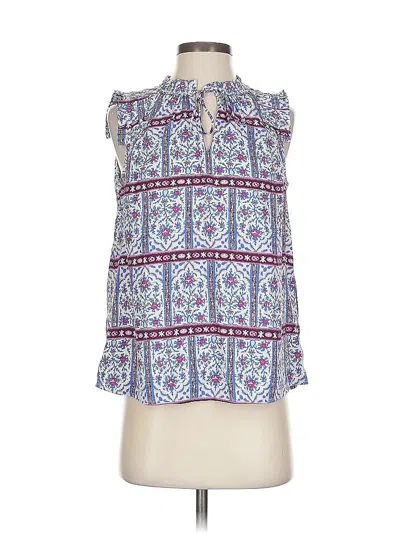 Pre-owned Ann Taylor Loft Sleeveless Blouse In Blue